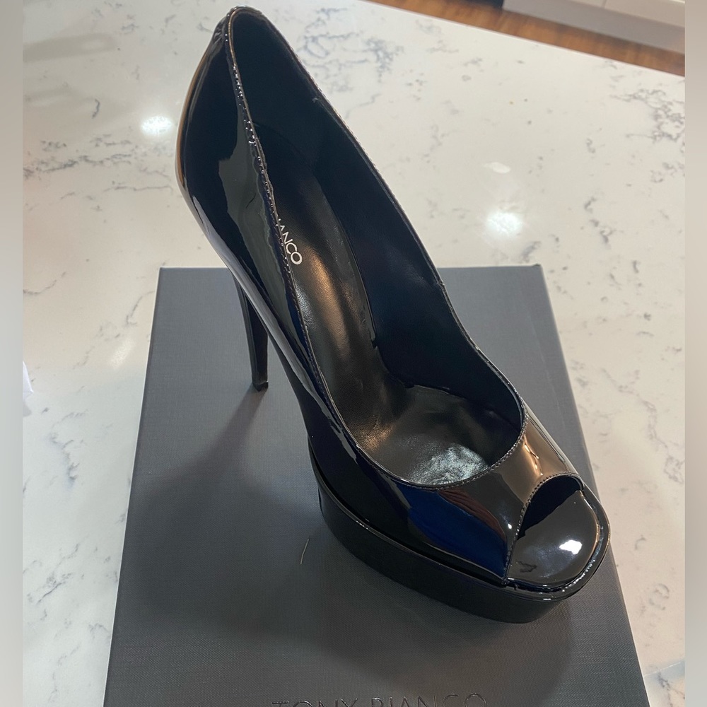 Tony Bianco. Jolee Black Patent 15cm Heels. Size 9.5. New in Box.